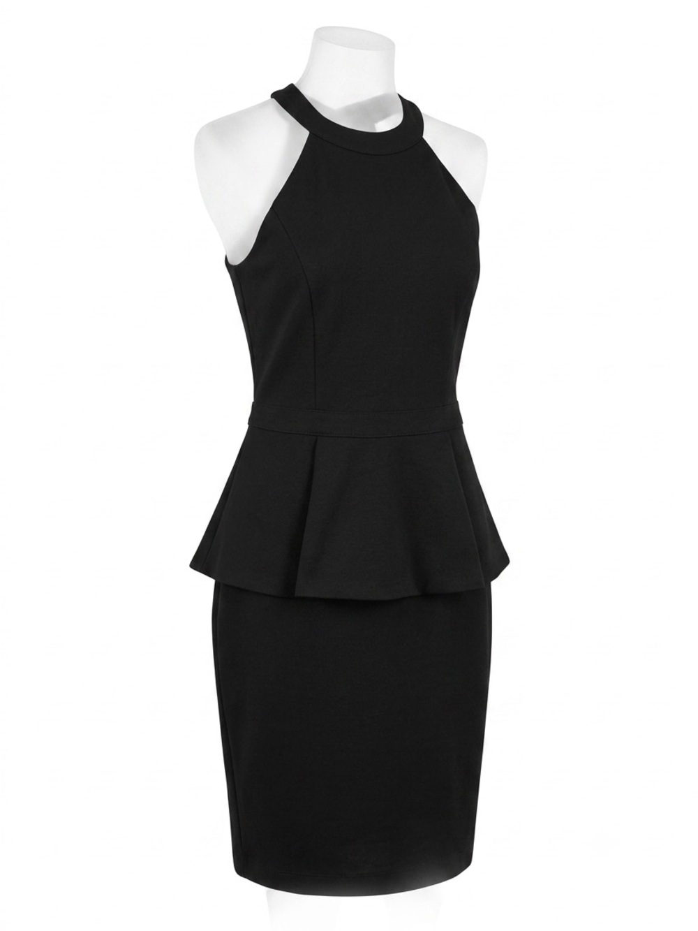 INC Black Halter Neck Peplum Dress - Chic Cocktail & Party Wear Size 0 NWT